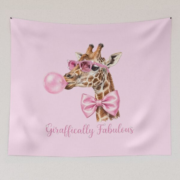 Item preview, Giraffically Fabulous Cute Giraffe with Pink Sunglasses and Bubble Gum designed and sold by Vibe-Vary.