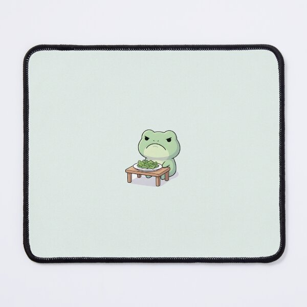 Item preview, Cute Kawaii frowned Frog eating spinach designed and sold by pixellm.