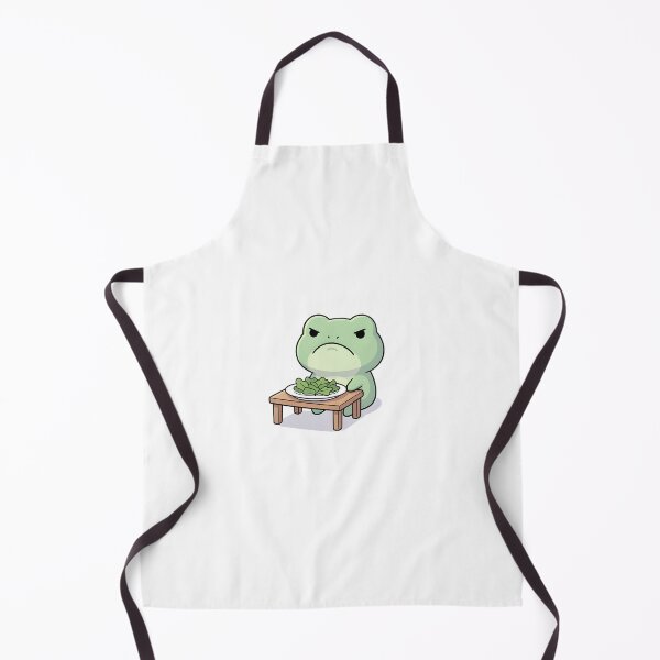 Item preview, Cute Kawaii frowned Frog eating spinach designed and sold by pixellm.