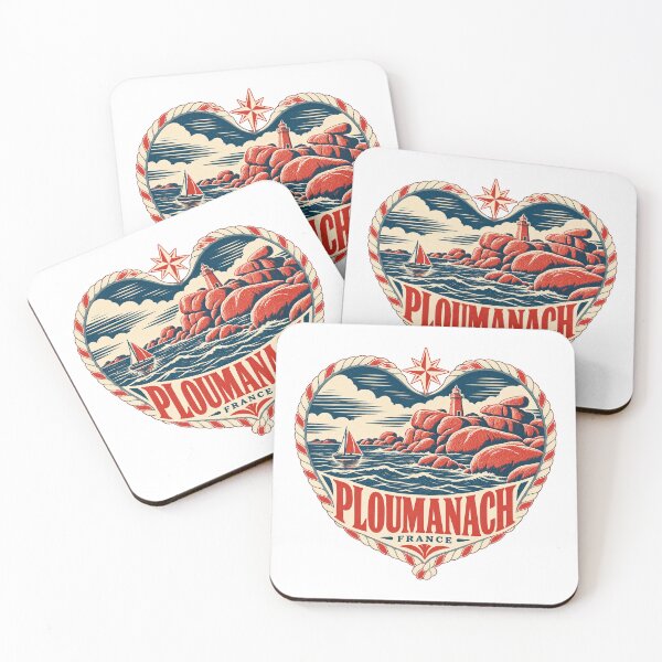 Item preview, Ploumanach France Travel Souvenir Nautical Woodcut Heart designed and sold by VisualArtsOasis.