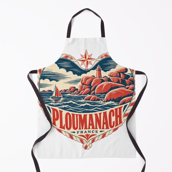Item preview, Ploumanach France Travel Souvenir Nautical Woodcut Heart designed and sold by VisualArtsOasis.