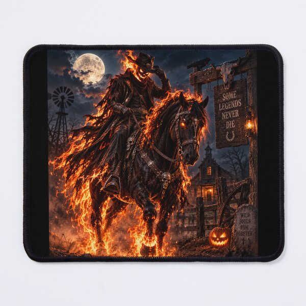 Item preview, Fiery Ghost Rider – Dark Western Halloween Horse designed and sold by Quarterhorses.