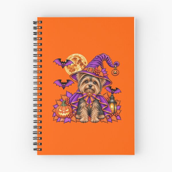 Item preview, Terrier Yorkshire Halloween Witch Costume & Spooky Pumpkin designed and sold by PixelsPaws.