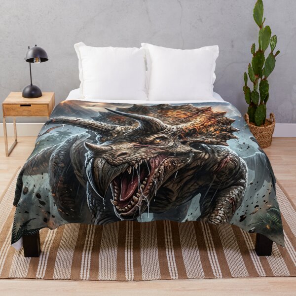 Item preview, Triceratops Charge - Epic Dinosaur Fantasy Art designed and sold by Lucid Dream Pixel.