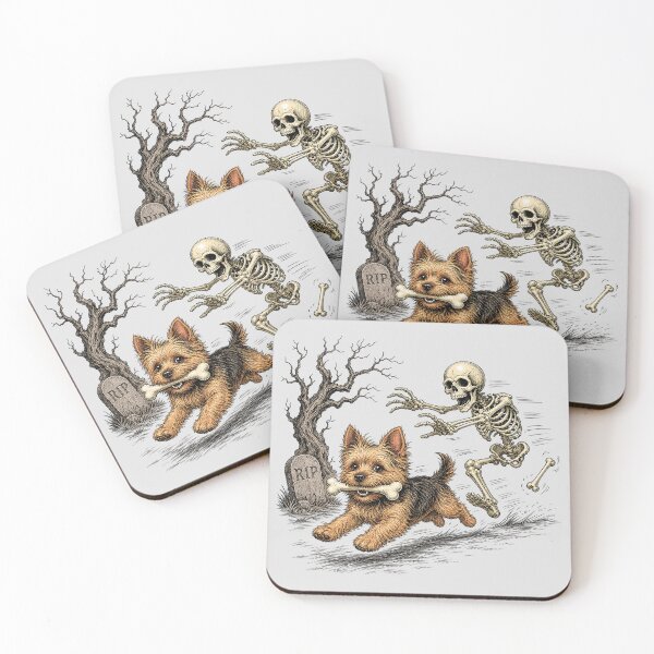Item preview,  A fleeing dog and a skeleton. designed and sold by MagelliShop.