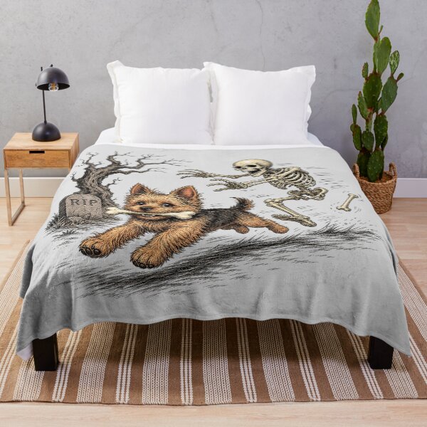 Item preview,  A fleeing dog and a skeleton. designed and sold by MagelliShop.