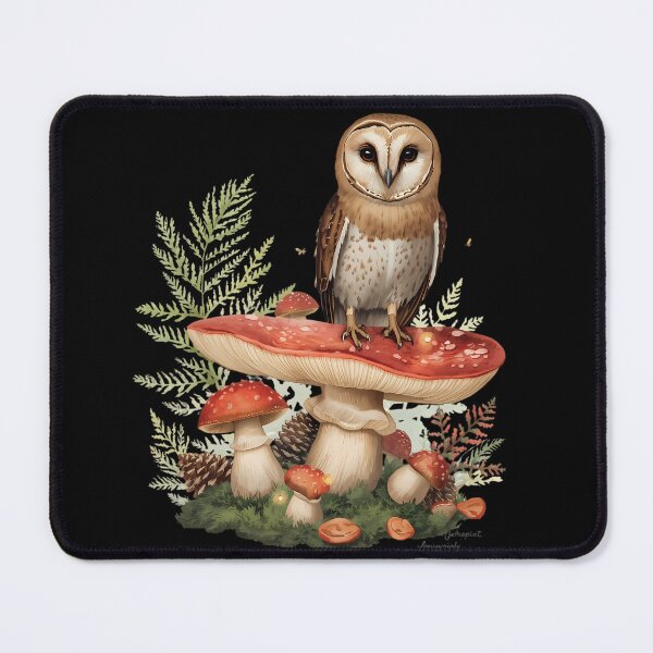 Item preview, Vintage Brown Owl on Amanita Mushroom Dark Cottagecore Sticker designed and sold by Youram.
