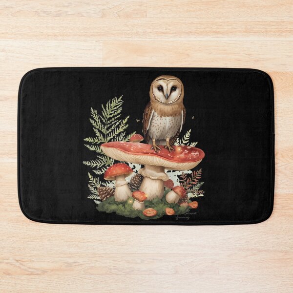 Item preview, Vintage Brown Owl on Amanita Mushroom Dark Cottagecore Sticker designed and sold by Youram.