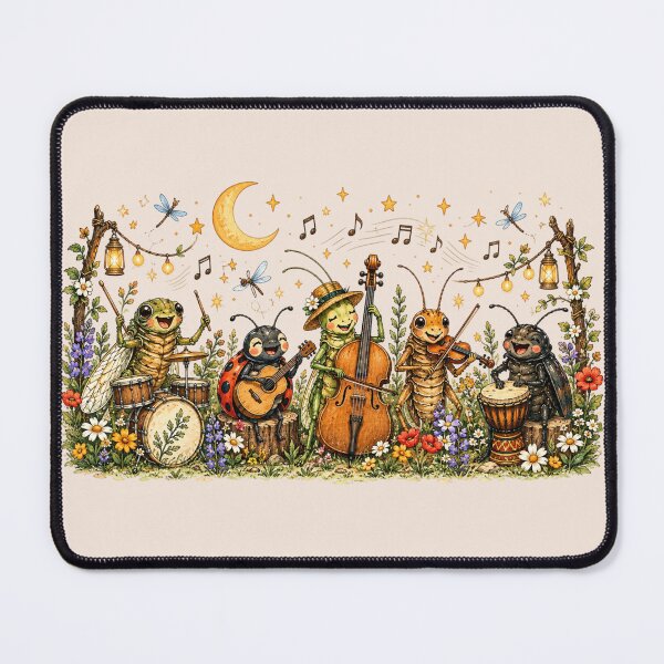 Item preview, Whimsical Insect Band, Bug Orchestra, Cottagecore Nature, Watercolor Music, Insect Lover Gift designed and sold by Cchotlan.