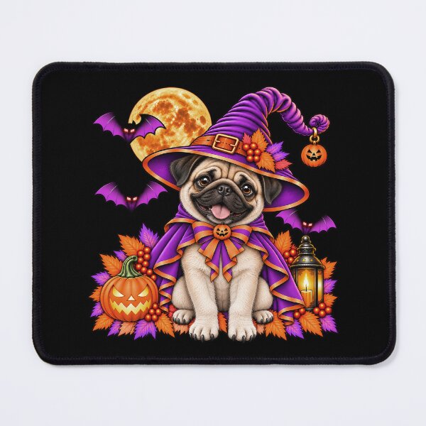 Item preview, Pug Halloween Witch Costume & Spooky Pumpkin designed and sold by PixelsPaws.