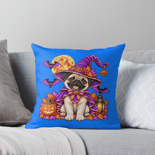 Item preview, Pug Halloween Witch Costume & Spooky Pumpkin designed and sold by PixelsPaws.