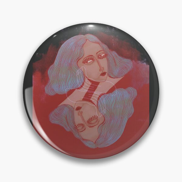 Item preview, Surreal Dual Face Portrait Red and Blue Aesthetic Contemporary Fine Art Print designed and sold by Borgyart.