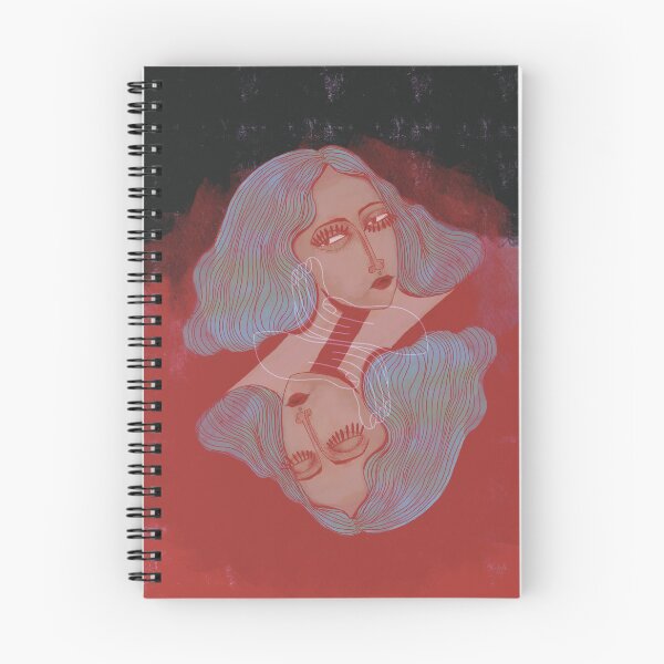 Item preview, Surreal Dual Face Portrait Red and Blue Aesthetic Contemporary Fine Art Print designed and sold by Borgyart.