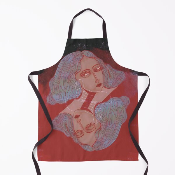 Item preview, Surreal Dual Face Portrait Red and Blue Aesthetic Contemporary Fine Art Print designed and sold by Borgyart.