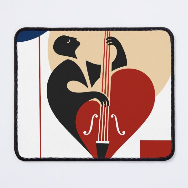 Item preview, Double Bass Art Print, Jazz Bass Player Print, Upright Bass Art, Musician Gift, Mid Century Modern Music Decor, Jazz Lover Gift designed and sold by Studio pod Burom.