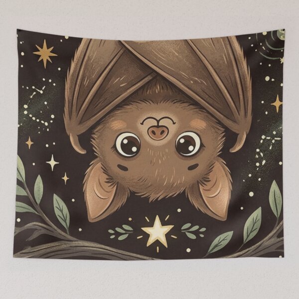 Item preview, Starry Night Bat - Gentle Floating In The Magic Of Nightfall designed and sold by iamdesigns14.