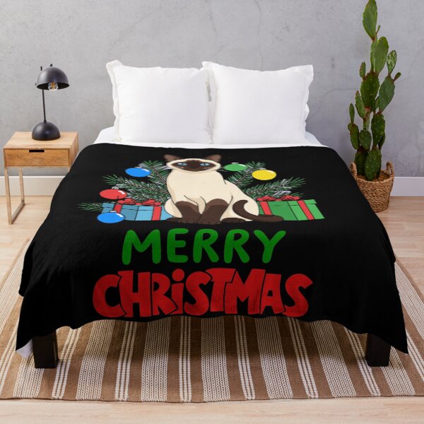 Item preview, Cute Siamese Cat Merry Christmas Holiday Art designed and sold by stormk10.