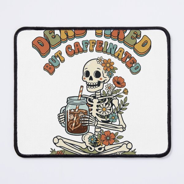 Item preview, Dead Tired But Caffeinated - Retro Skeleton Iced Coffee designed and sold by zac41 ⭐️⭐️⭐️⭐️⭐️(481).
