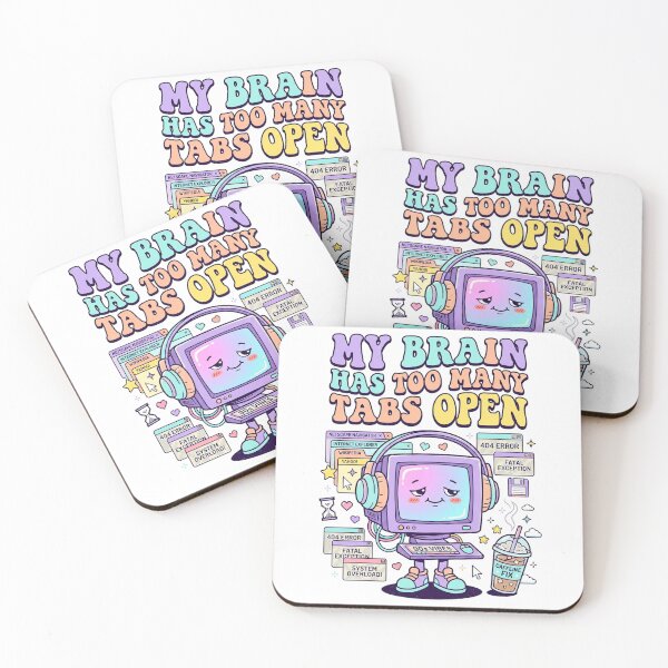 Item preview, My Brain Has Too Many Tabs Open - 90s Retro Tech Humor designed and sold by zac41 ⭐️⭐️⭐️⭐️⭐️(481).