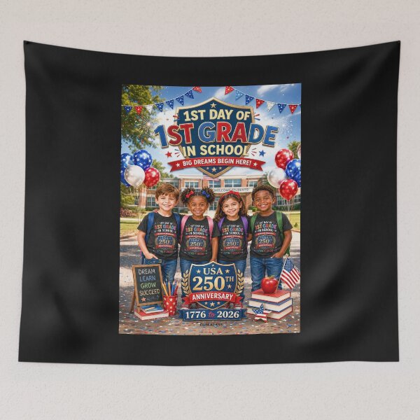 Item preview, 1st Grade - 1st Day in School - USA Celebrates 250th Anniversary - 1776 to 2026 - Special Edition designed and sold by DBM Photo Art 1.
