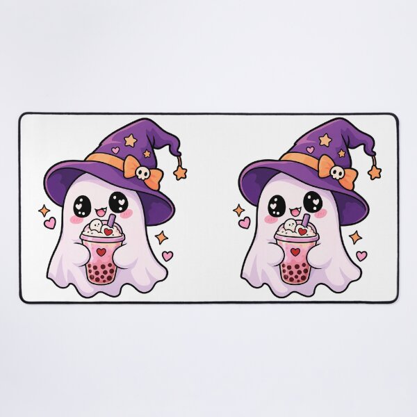 Item preview, Kawaii Ghost Witch Drinking Boba Tea designed and sold by CrazySzoopWorld.