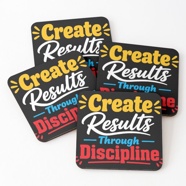 Item preview, Create Results Through Discipline Motivational Success Typography T-Shirt designed and sold by rejowan-arts.