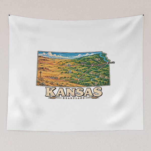 Item preview, Vintage Kansas Travel Souvenir Landmark Gift designed and sold by MichaeIRellov.