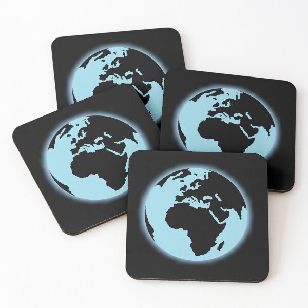 Item preview, Glowing Planet Earth - Minimalist Blue and Black Globe Digital Art designed and sold by ArtisticJump.