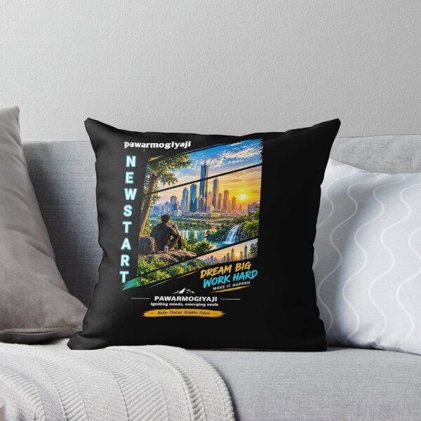Item preview, New Start Dream Big Work Hard Motivational City Skyline Art designed and sold by Pawar1999.