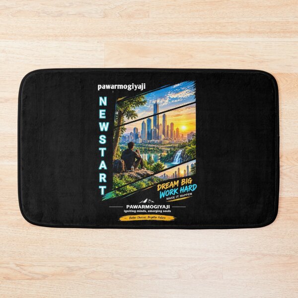Item preview, New Start Dream Big Work Hard Motivational City Skyline Art designed and sold by Pawar1999.