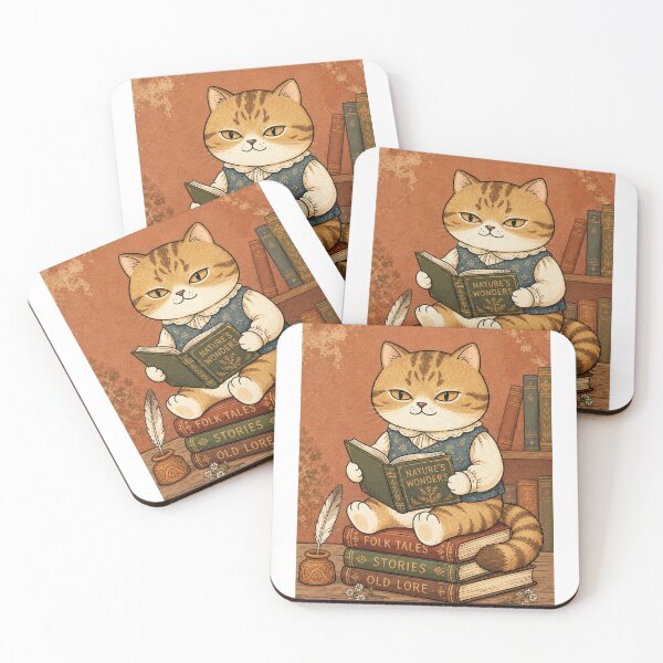 Item preview, Vintage Cat Reading Books designed and sold by Iampoji.