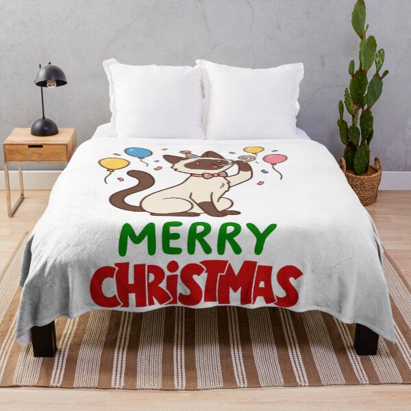 Item preview, Cute Siamese Cat Merry Christmas Holiday Art designed and sold by stormk10.