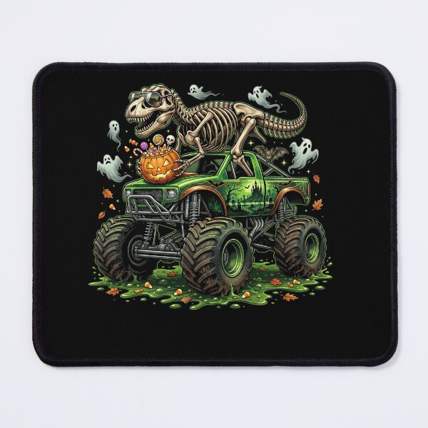 Item preview, Halloween Monster Truck T Rex Skeleton Pumpkin Ghosts Spooky Off Road designed and sold by ArcaneArtistry.