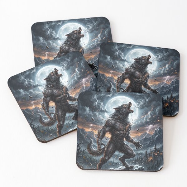 Item preview, Howling Werewolf - Full Moon Gothic Fantasy Art designed and sold by Lucid Dream Pixel.