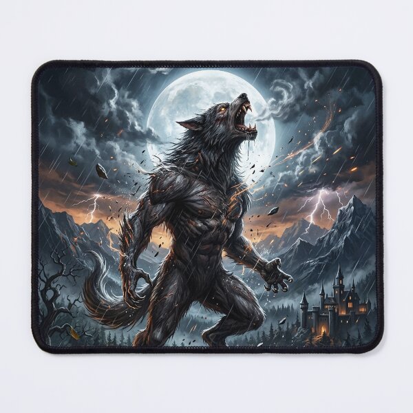 Item preview, Howling Werewolf - Full Moon Gothic Fantasy Art designed and sold by Lucid Dream Pixel.