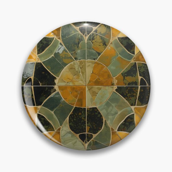 Item preview, Gaudi Inspired Olive Green Turmeric Yellow Ceramic Mosaic Pattern designed and sold by GrinGalore.