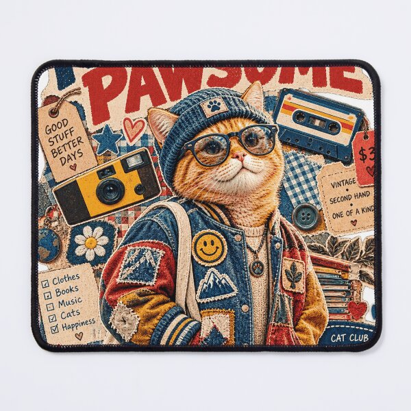 Item preview, Thrifted & Pawsome Vintage Thrift Cat Retro Streetwear Cat Design designed and sold by TeeVibeHaus.