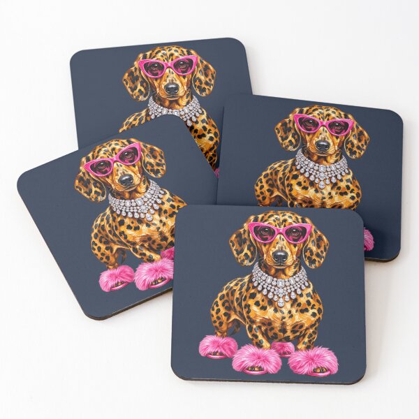 Item preview, Glam Leopard Dachshund Rhinestone Fashion Dog Art designed and sold by AmiGraph.