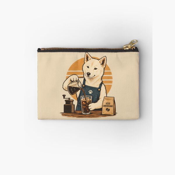 Item preview, Jindo Dog Barista – Iced Americano Retro Coffee Illustration designed and sold by Jasardpu.