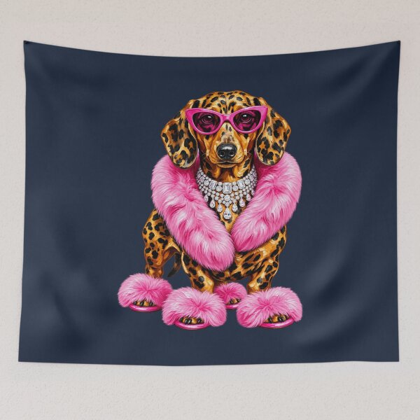 Item preview, Glam Leopard Dachshund Rhinestone Fashion Dog Art designed and sold by AmiGraph.