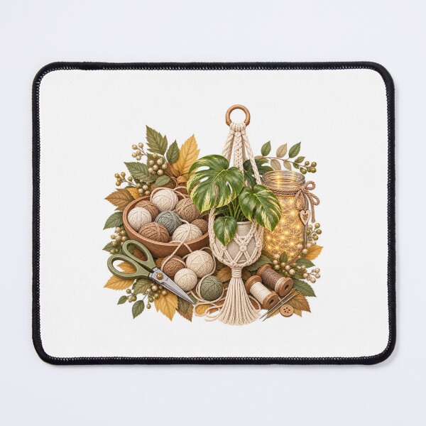 Item preview, Autumn macramé with balls of yarn and leaves designed and sold by creationsforyu.