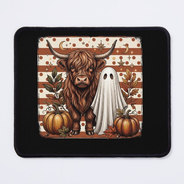 Item preview, Highland Cow and Ghost Halloween Autumn Harvest designed and sold by ArcaneArtistry.