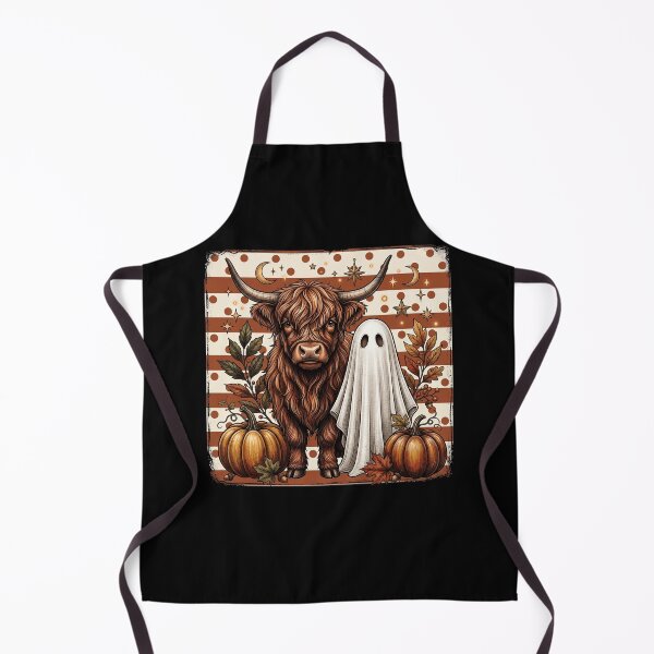 Item preview, Highland Cow and Ghost Halloween Autumn Harvest designed and sold by ArcaneArtistry.