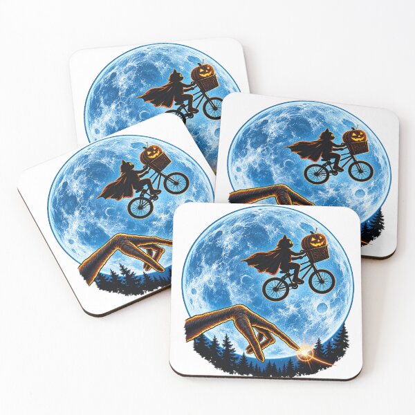 Item preview, Flying Cat Moon Halloween Adventure – Spooky Bicycle Night Design designed and sold by CreativeNest Prints.