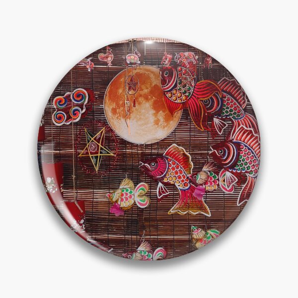 Item preview, Mid Autumn Festival Hanoi Colorful Fish Moon and Stars designed and sold by HistoryDesigns.