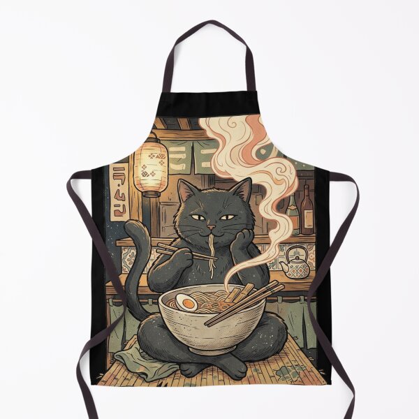Item preview, Vintage Japanese Ramen Cat Noodle Illustration designed and sold by @SHINTOSARTSTORE.