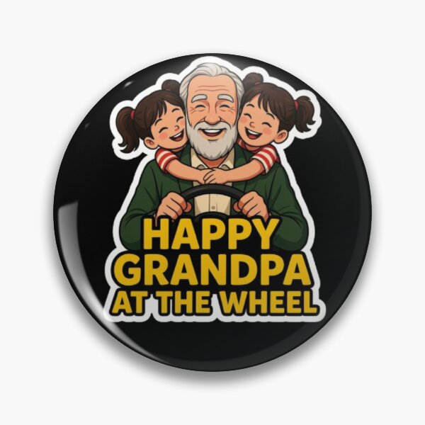 Item preview, Happy Grandpa At The Wheel Cute Family Bumper Sticker designed and sold by PoleksGraphics.
