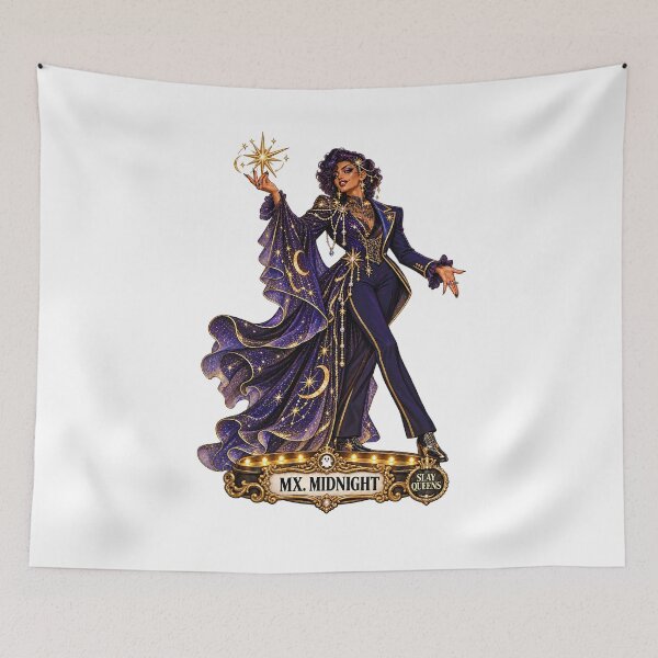 Item preview, SLAY QUEENS — A Haunted Drag Extravaganza - ⭐ Mx. Midnight ⭐ designed and sold by WheelieGdArt.
