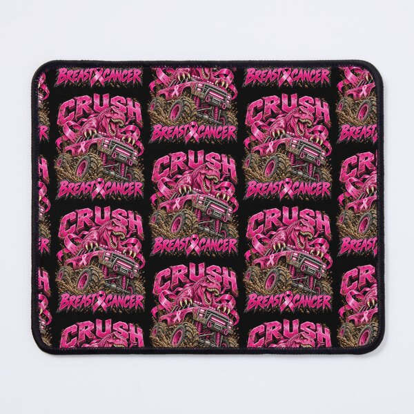 Item preview, Crush Breast Cancer Monster Truck Pink Ribbon Dinosaur TRex designed and sold by Fatherday.