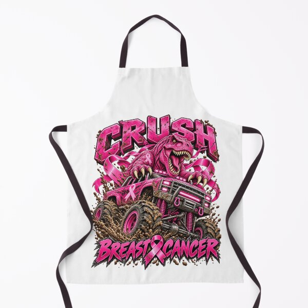 Item preview, Crush Breast Cancer Monster Truck Pink Ribbon Dinosaur TRex designed and sold by Fatherday.